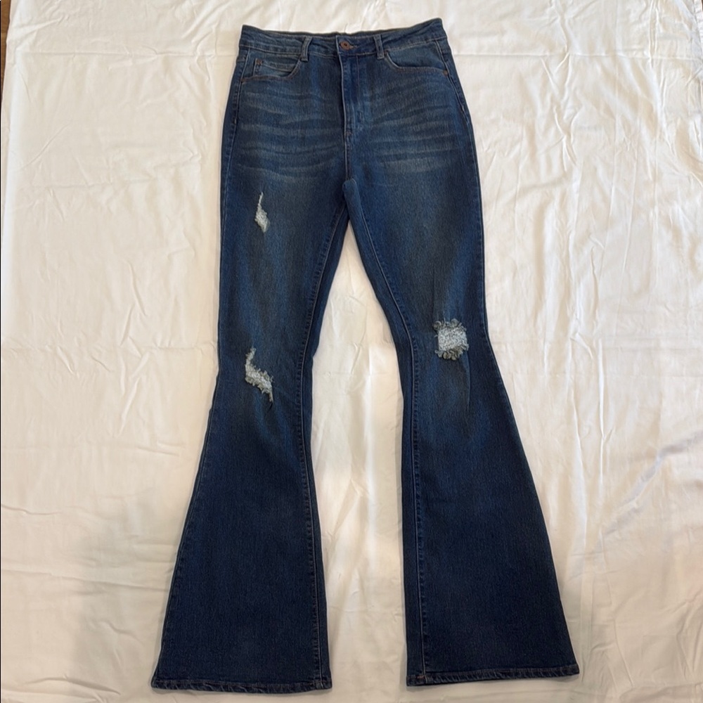 Articles Of Society Blue Flare Wide Leg Jeans